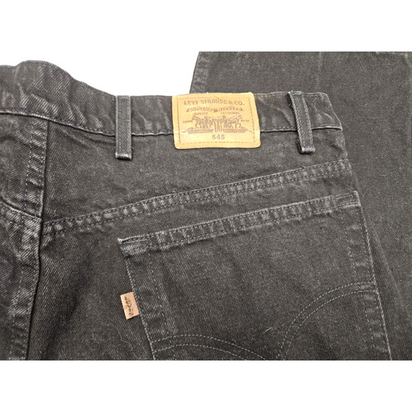 Vintage 90s Levi's 545 Jeans Men's 44x30 Black Loose Fit Baggy Brown Tab Y2K - Picture 11 of 11